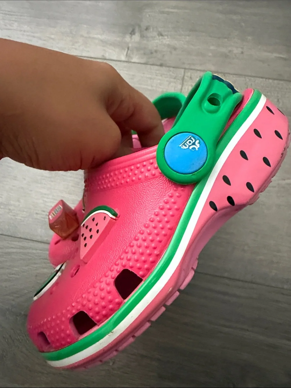 Crocs Kids jolly rancher Watermelon Clog Sandals - Pink & Green